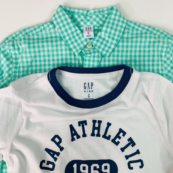 GAP Kids Boy's M 2-pc Short Sleeve Tee and Long Sleeve Button Down Shirt M 8 - Picture 3 of 9